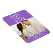 Modern Paarse Save the Date Wedding Photo Magneet (Rechterzijde)