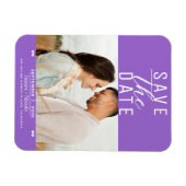 Modern Paarse Save the Date Wedding Photo Magneet (Horizontaal)
