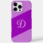 Modern Paarse strepen monogram Case-Mate iPhone Case (Achterkant)