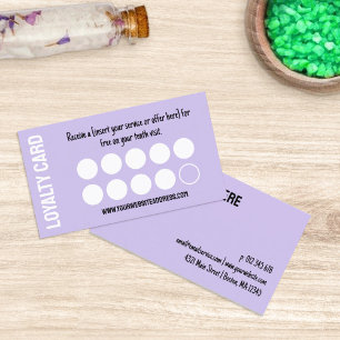 Modern Paarse Ten Visits Loyalty Punch Kaart