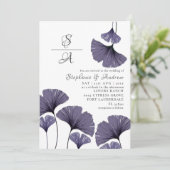 Modern Paarse uitnodiging voor het uitzenden van e (Staand voorkant)