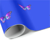 Modern Paarse vlinderwikkelpapier Elec. blu Cadeaupapier (Rol Hoek)
