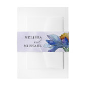 Modern Paarse Waterverf Daisy Wedding Uitnodigingen Wikkel (Voorkant Voorbeeld)