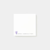 Modern Paarse Waterverf hart, gepersonaliseerd Post-it® Notes (Voorkant)