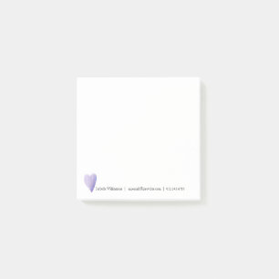 Modern Paarse Waterverf hart, gepersonaliseerd Post-it® Notes