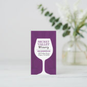 Modern Paarse Winery Visitekaartje (Staand voorkant)