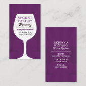 Modern Paarse Winery Visitekaartje (Voorkant / Achterkant)
