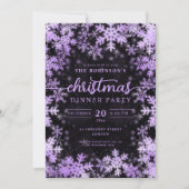 Modern Paarse Winter Wonderland Christmas Black Kaart (Voorkant)