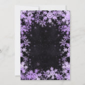 Modern Paarse Winter Wonderland Christmas Black Kaart (Achterkant)