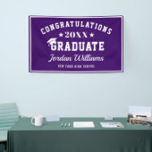 Modern Paarse Wit 2024 Graduation Party Spandoek (Beurs)