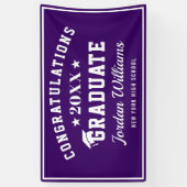 Modern Paarse Wit 2024 Graduation Party Spandoek (Verticaal)