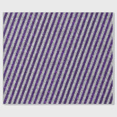 Modern Paarse zilveren glitter stripes patroon Cadeaupapier (Vlak)