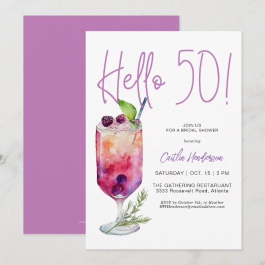 Modern Paarsste Hallo Kaart (Voorkant / Achterkant)