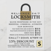 Modern Padlock, Locksmith Adverteren Flyer (Voorkant)