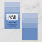 MODERN PAINT CHIP eenvoudig slim ombre medium blau Visitekaartje (Voorkant / Achterkant)