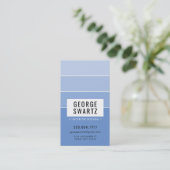 MODERN PAINT CHIP eenvoudig slim ombre medium blau Visitekaartje (Staand voorkant)