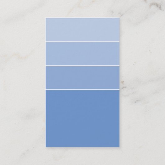 MODERN PAINT CHIP eenvoudig slim ombre medium blau Visitekaartje (Achterkant)