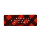Modern Paint Red Black Plaid Christmas Etiket (Voorkant)