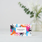 Modern Paint Splatter Visitekaartje (Staand voorkant)