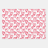 Modern Painted Heart Inpakpapier Vel (Voorkant 3)