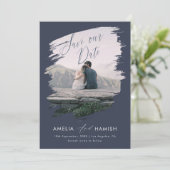 Modern Painted Photo Save the Date Wedding (Staand voorkant)
