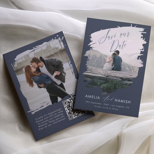 Modern Painted Photo Save the Date Wedding