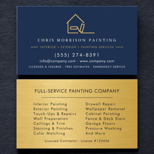 Modern Painter Painting Metallic Gold Visitekaartje