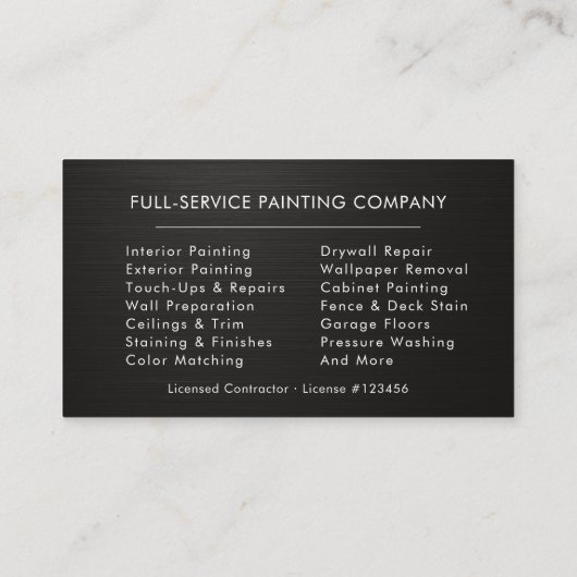 Modern Painter Professional Metallic Visitekaartje (Achterkant)