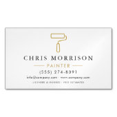 Modern Painter White Gold QR Code Magnetisch Visitekaartje (Voorkant)