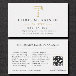 Modern Painter White Gold QR Code Visitekaartje