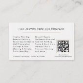 Modern Painter White Gold QR Code Visitekaartje (Achterkant)