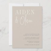Modern Pair | Neutrale toon Typografie Weddenschap Kaart (Voorkant)