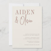 Modern Pair | Terracotta Typography Wedding Kaart (Voorkant)