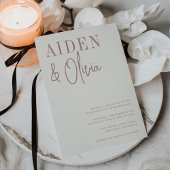 Modern Pair | Terracotta Typography Wedding Kaart