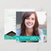 Modern Paisley Afstuderen Foto Aankondiging (Voorkant / Achterkant)