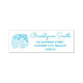Modern Paisley Elephant Return-adres Zelfinktende Stempel (Design)