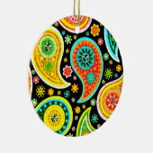 Modern Paisley Patroon - Diamond Studs Keramisch Ornament (Rechts)