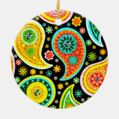 Modern Paisley Patroon - Diamond Studs Keramisch Ornament (Achterkant)