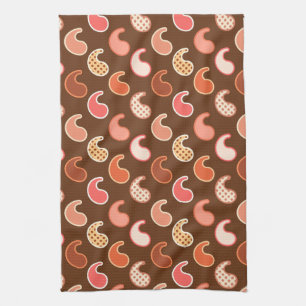 Modern Paisley Patroon, Earth Tones, Cocoa Brown Theedoek