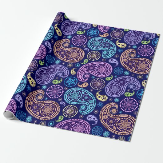 Modern Paisley Pattern Cadeaupapier (Uitgerold)