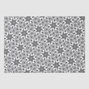 Modern Paisley Pattern Cool Black and White Floral Tissuepapier