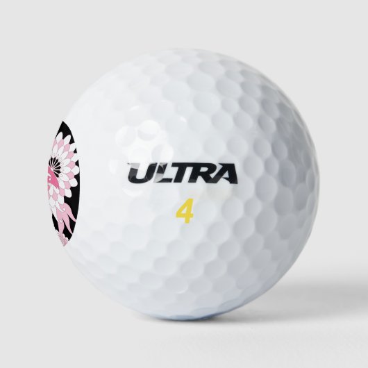 Modern Paisley Pink Flamingo Golfballen (Logo)