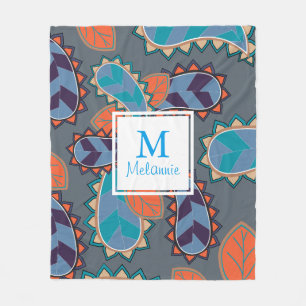Modern Paisleys Floral - Gepersonaliseerd Fleece Deken