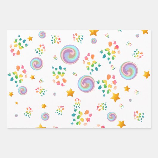 Modern pakpapier plat vel set van 3 (Voorkant)