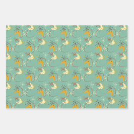 Modern pakpapier uit het midden van de eeuw - Retr Inpakpapier Vel