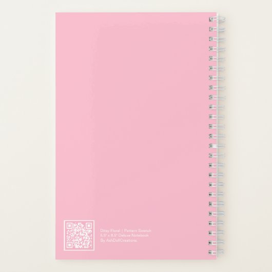 Modern Pale Pink Floral Pattern Swatch Small Notitieboek (Achterkant)