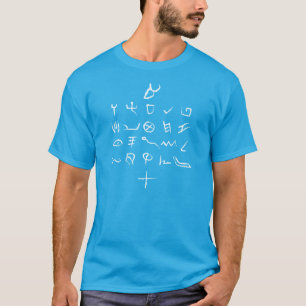 Modern Paleo Hebreeuws Aleph Beit White Typografie T-shirt