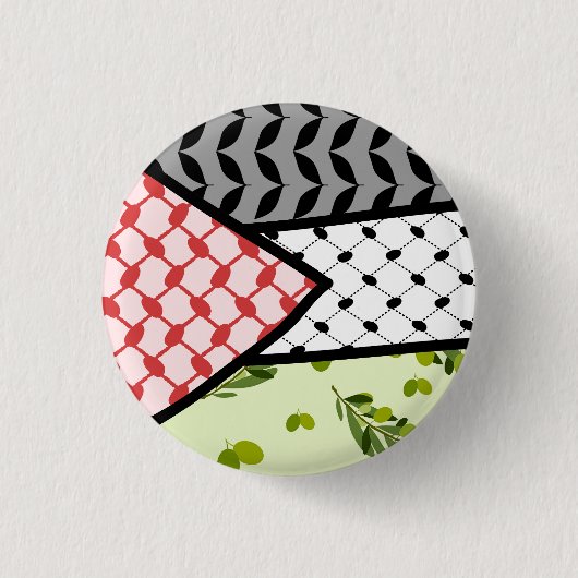 Modern Palestina Keffiyeh Falastin Ronde Button 3,2 Cm (Voorkant)