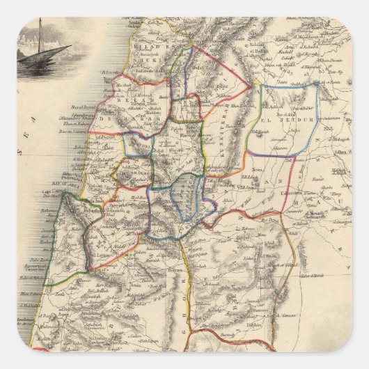 Modern Palestina Vierkante Sticker (Voorkant)