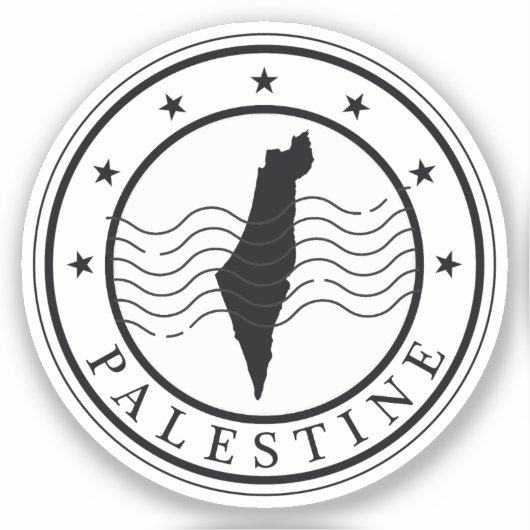 Modern Palestine Stamp Sticker (Voorkant)
